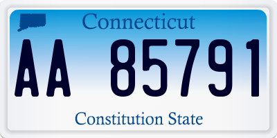 CT license plate AA85791