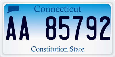 CT license plate AA85792