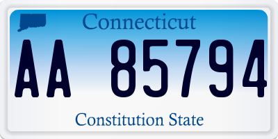 CT license plate AA85794