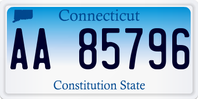 CT license plate AA85796