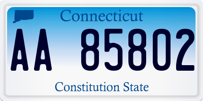 CT license plate AA85802