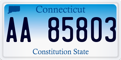 CT license plate AA85803