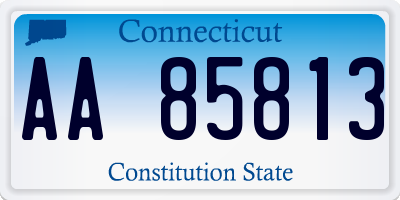 CT license plate AA85813