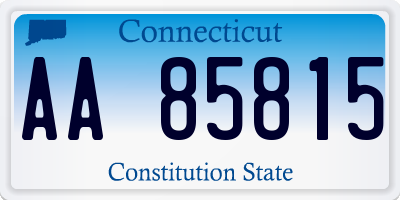 CT license plate AA85815