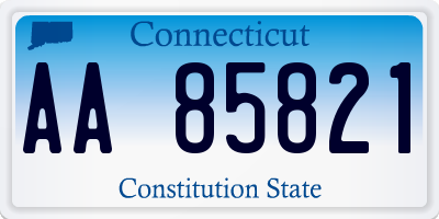 CT license plate AA85821