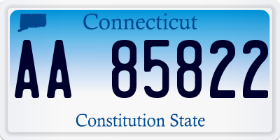 CT license plate AA85822