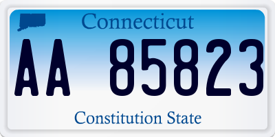 CT license plate AA85823