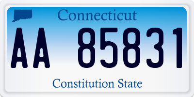 CT license plate AA85831