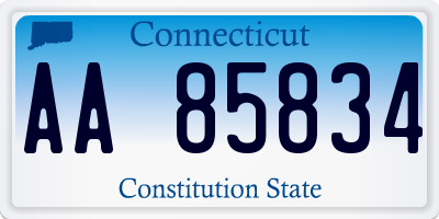 CT license plate AA85834