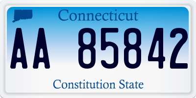 CT license plate AA85842