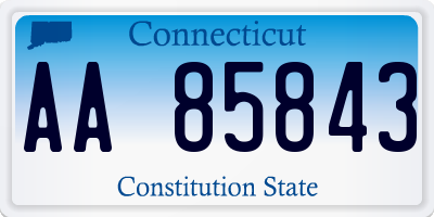 CT license plate AA85843