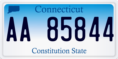 CT license plate AA85844