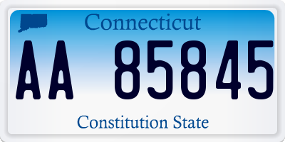 CT license plate AA85845