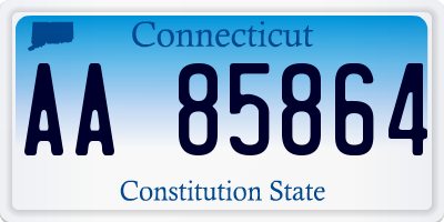 CT license plate AA85864