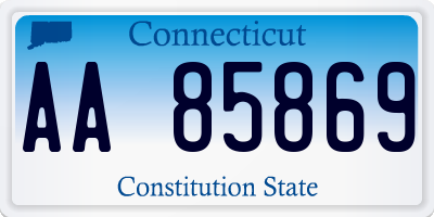 CT license plate AA85869