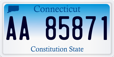 CT license plate AA85871