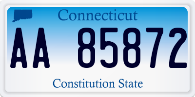 CT license plate AA85872