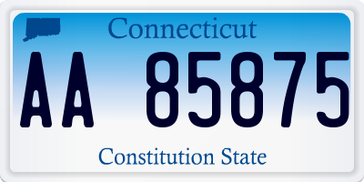 CT license plate AA85875