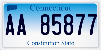 CT license plate AA85877