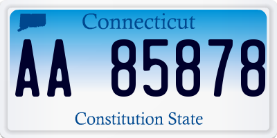 CT license plate AA85878