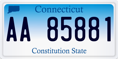 CT license plate AA85881