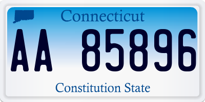CT license plate AA85896