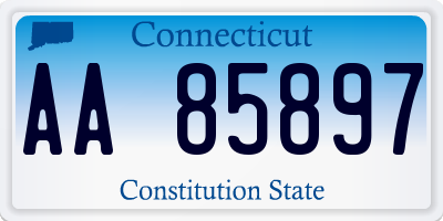 CT license plate AA85897