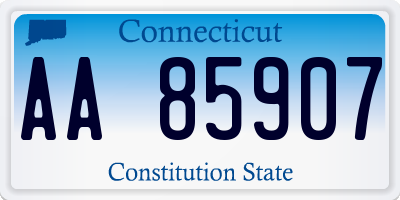 CT license plate AA85907