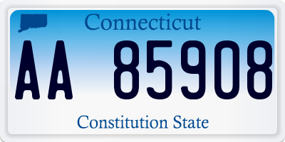 CT license plate AA85908