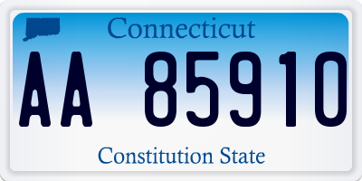 CT license plate AA85910