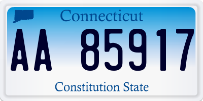 CT license plate AA85917
