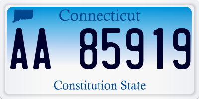 CT license plate AA85919