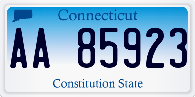 CT license plate AA85923