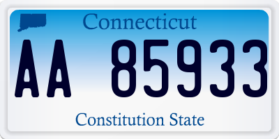 CT license plate AA85933