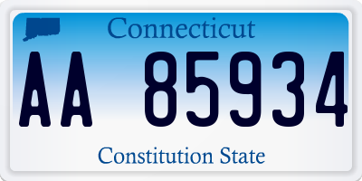 CT license plate AA85934