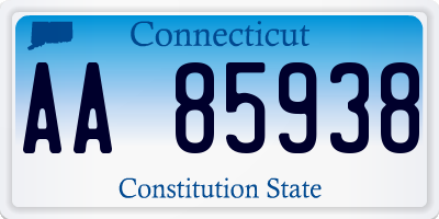 CT license plate AA85938