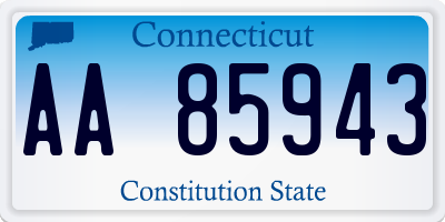 CT license plate AA85943