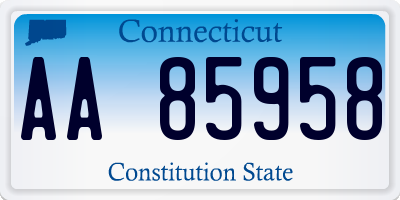 CT license plate AA85958