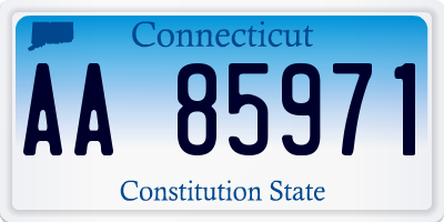 CT license plate AA85971