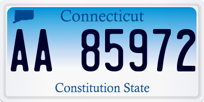 CT license plate AA85972