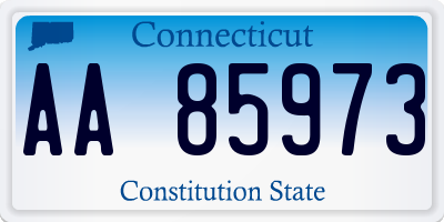 CT license plate AA85973