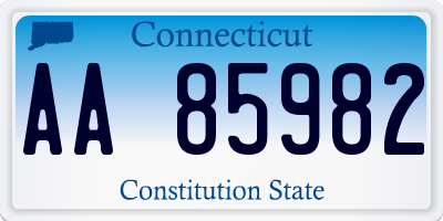 CT license plate AA85982
