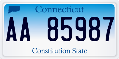 CT license plate AA85987