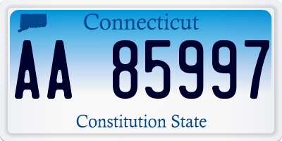 CT license plate AA85997