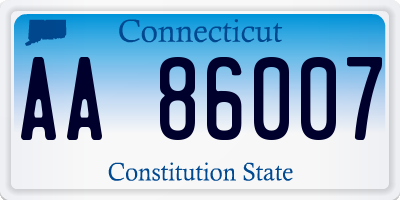 CT license plate AA86007
