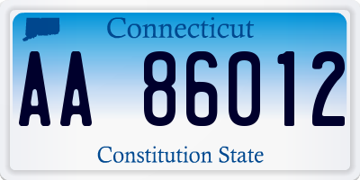 CT license plate AA86012