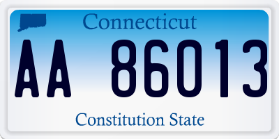 CT license plate AA86013