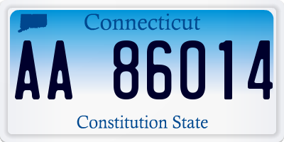 CT license plate AA86014