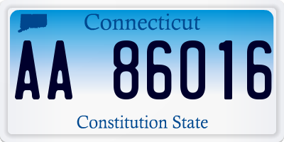 CT license plate AA86016