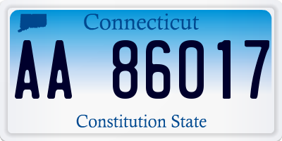 CT license plate AA86017